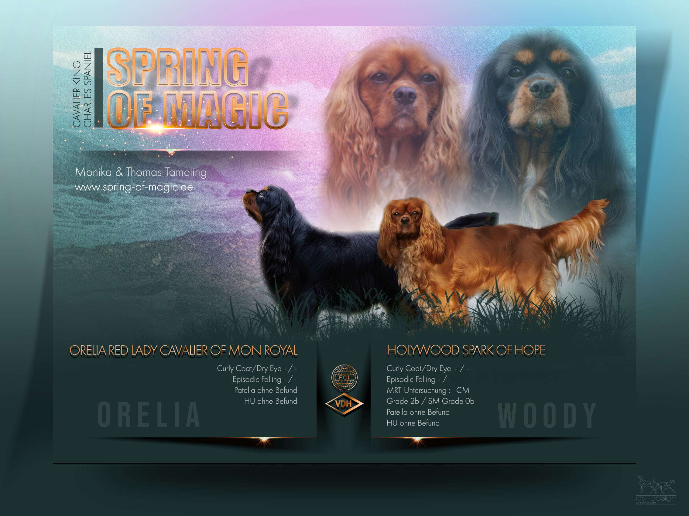 Hollywood Spark of Hope & Orelia Red Lady Cavalier of Mon Royal